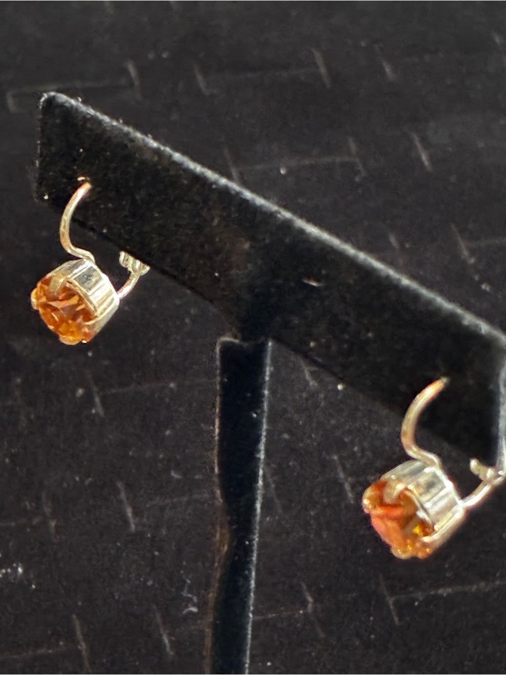 Sabika antique silver Amber Swarovski Crystal Drop Earrings